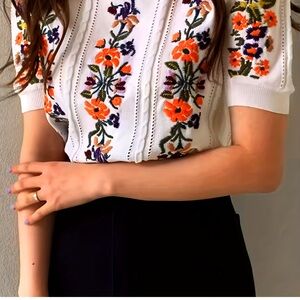 Women's Tops Square V Neck Casual Loose Sleeve Floral Print Shirts Blouses